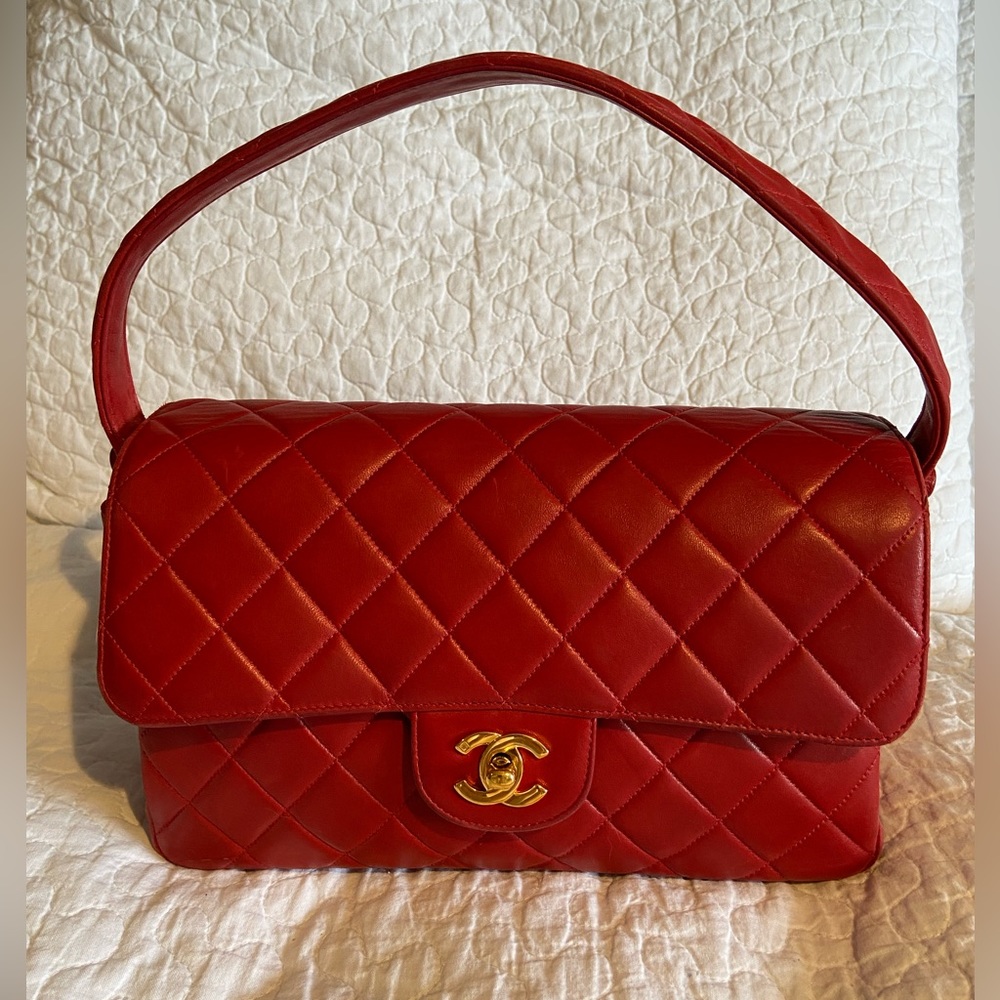CHANEL Double Sided Flap Quilted Leather Handbag